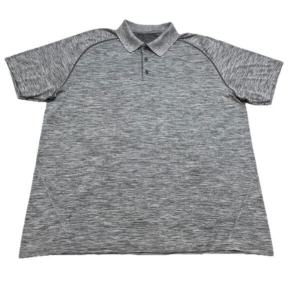 Lululemon Metal Vent Tech Polo Shirt Mens XXL Performance Short Sleeve Gray - Picture 1 of 5